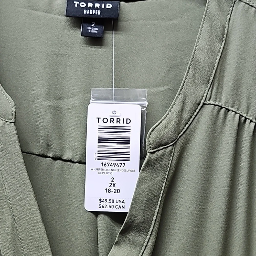 TORRID Olive Green Women's Top - Picture 3 of 5